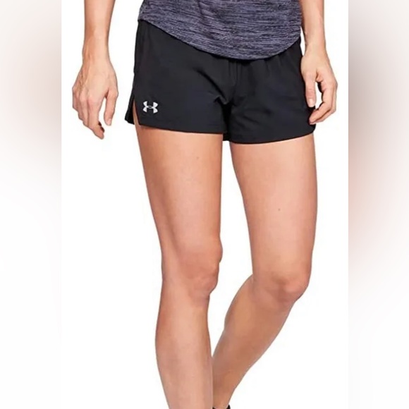Under Armour Womens Launch Stretch Woven Shorts Black Size L MSRP $35 - Picture 1 of 8